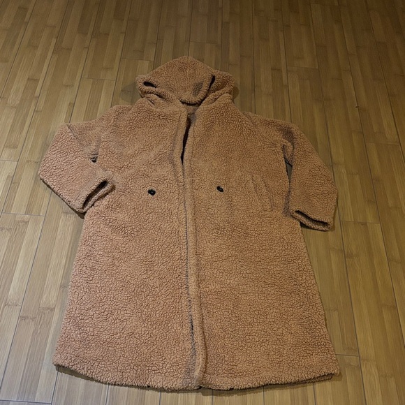 SHEIN Jackets & Blazers - SHEIN Warm Brown Sherpa Jacket